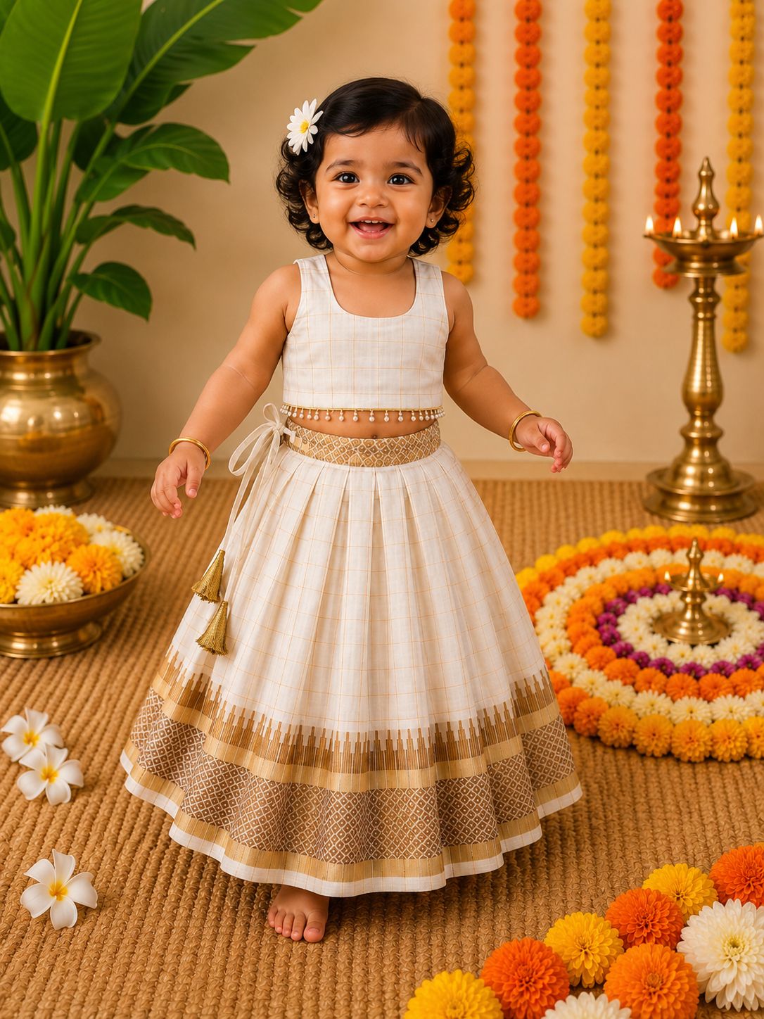 Tara Heritage Pavadai Set for Girls